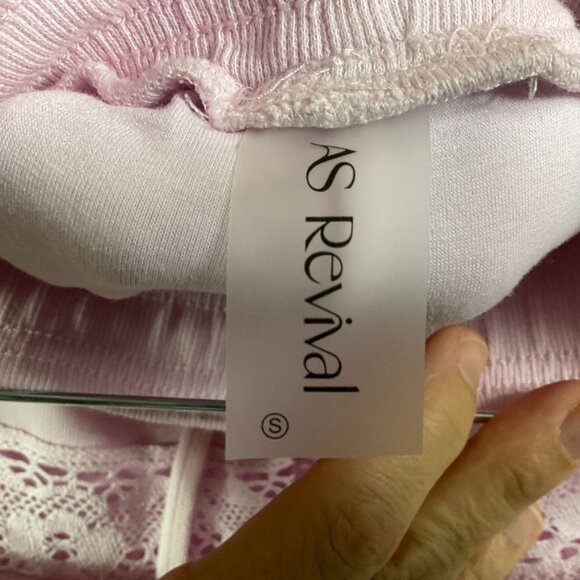 NWT Altar'd State Revival Pink Real Love Lace Skort (S) & Sweatshirt (M) Set - Picture 11 of 16
